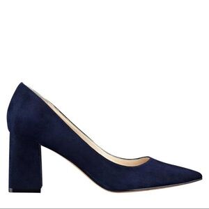 Marc zFisher LTD Zala Block Heel Pump in Navy Suede Size 10